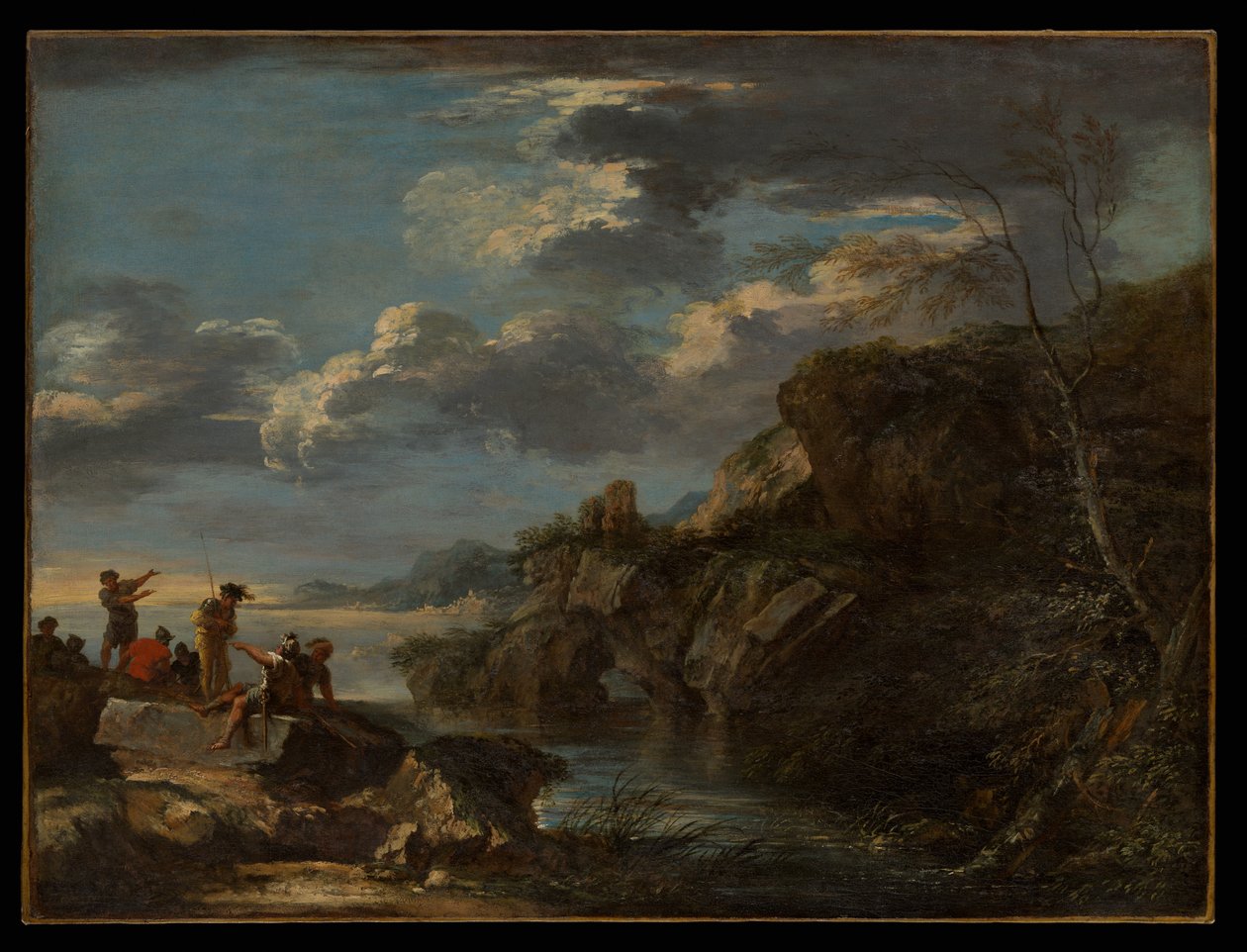 Bandyci na skalistym wybrzeżu autorstwa Salvator Rosa