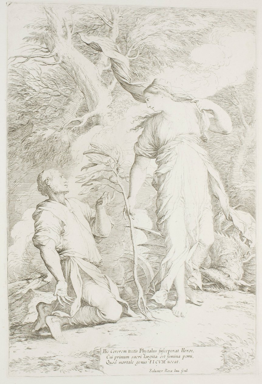 Ceres i Phytalus autorstwa Salvator Rosa