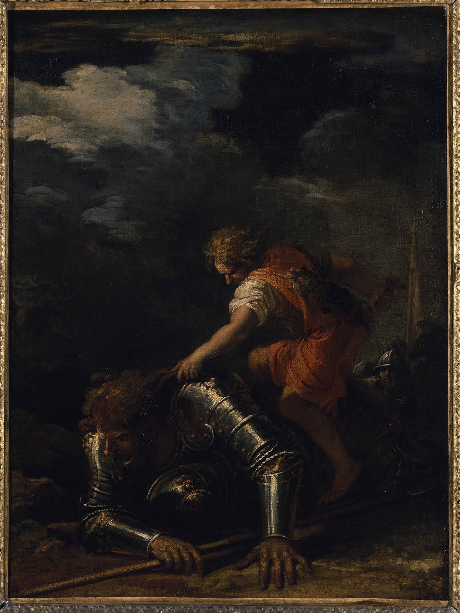 Dawid i Goliat (olej na płótnie) autorstwa Salvator Rosa