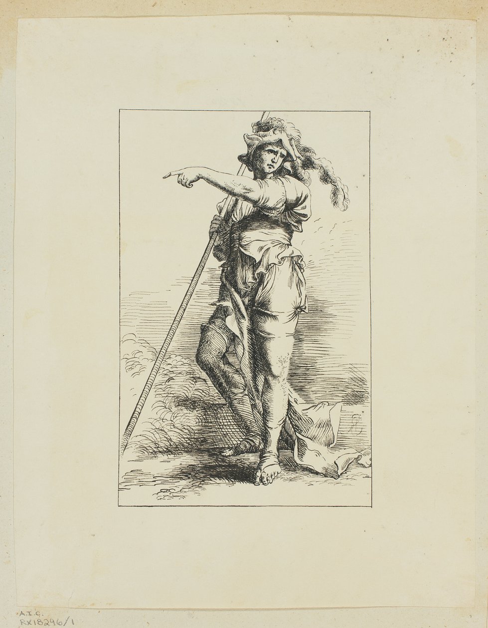 Rysunek ze wskazaniem łaty autorstwa Salvator Rosa