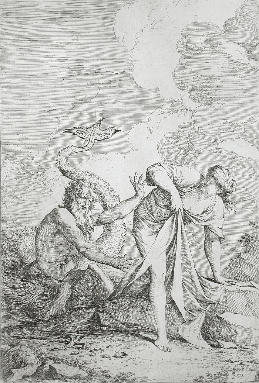 Glaukos i Skylla autorstwa Salvator Rosa