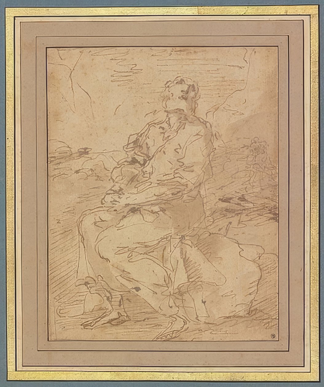 Św. Franciszek, szkic. 1649-60 autorstwa Salvator Rosa
