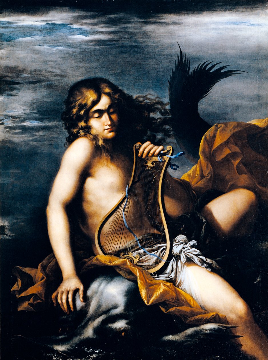 Arion na delfinie, autor: Salvator Rosa (1615-1673), olej na płótnie autorstwa Salvator Rosa