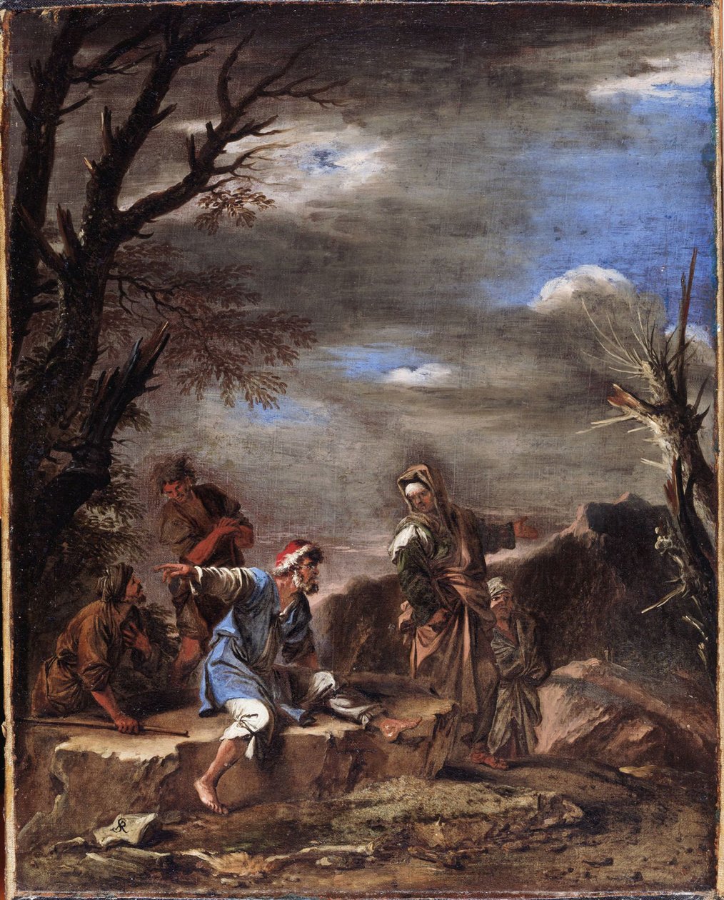 Pejzaż z postaciami autorstwa Salvator Rosa