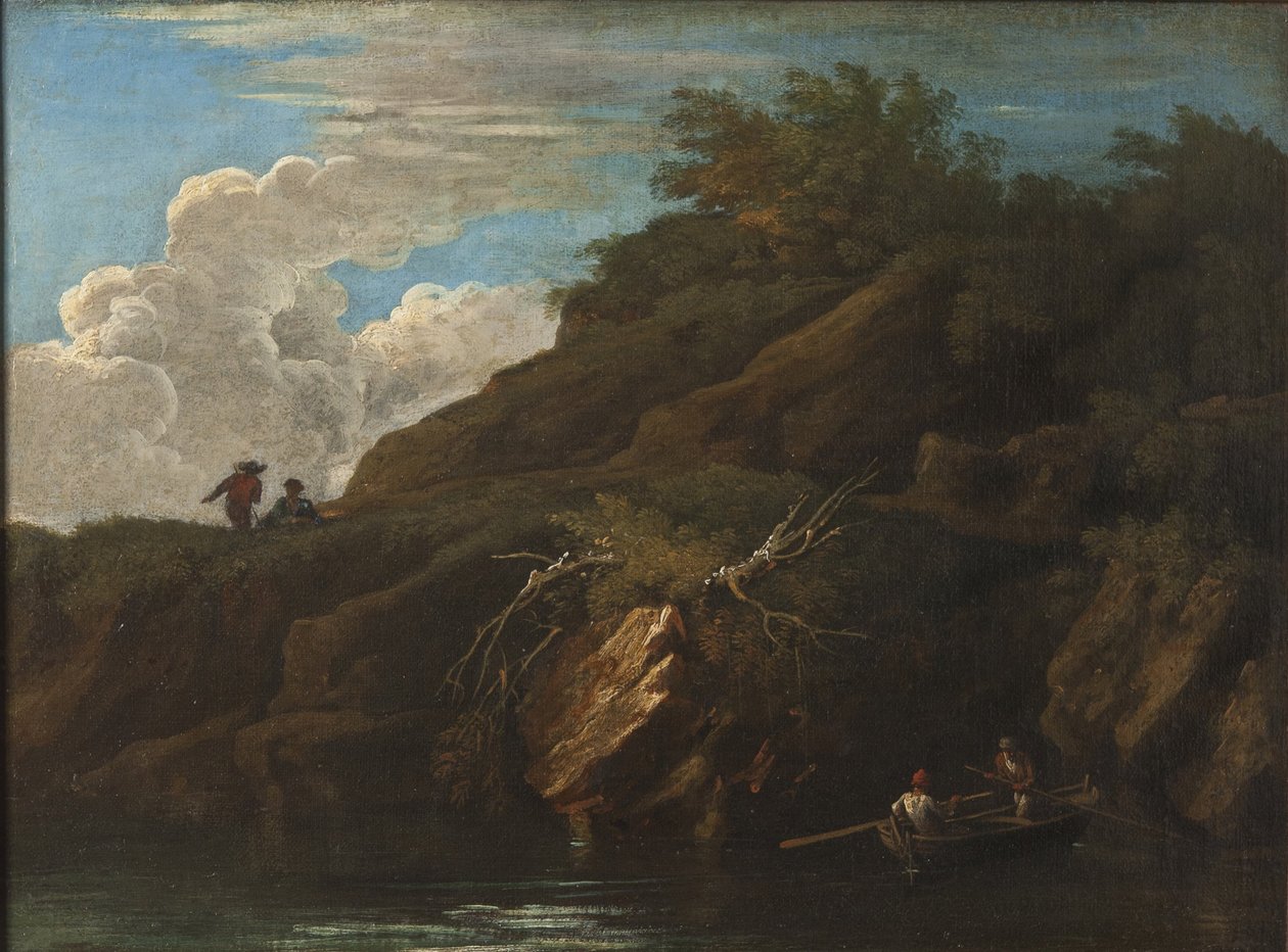 Krajobraz z wodą autorstwa Salvator Rosa