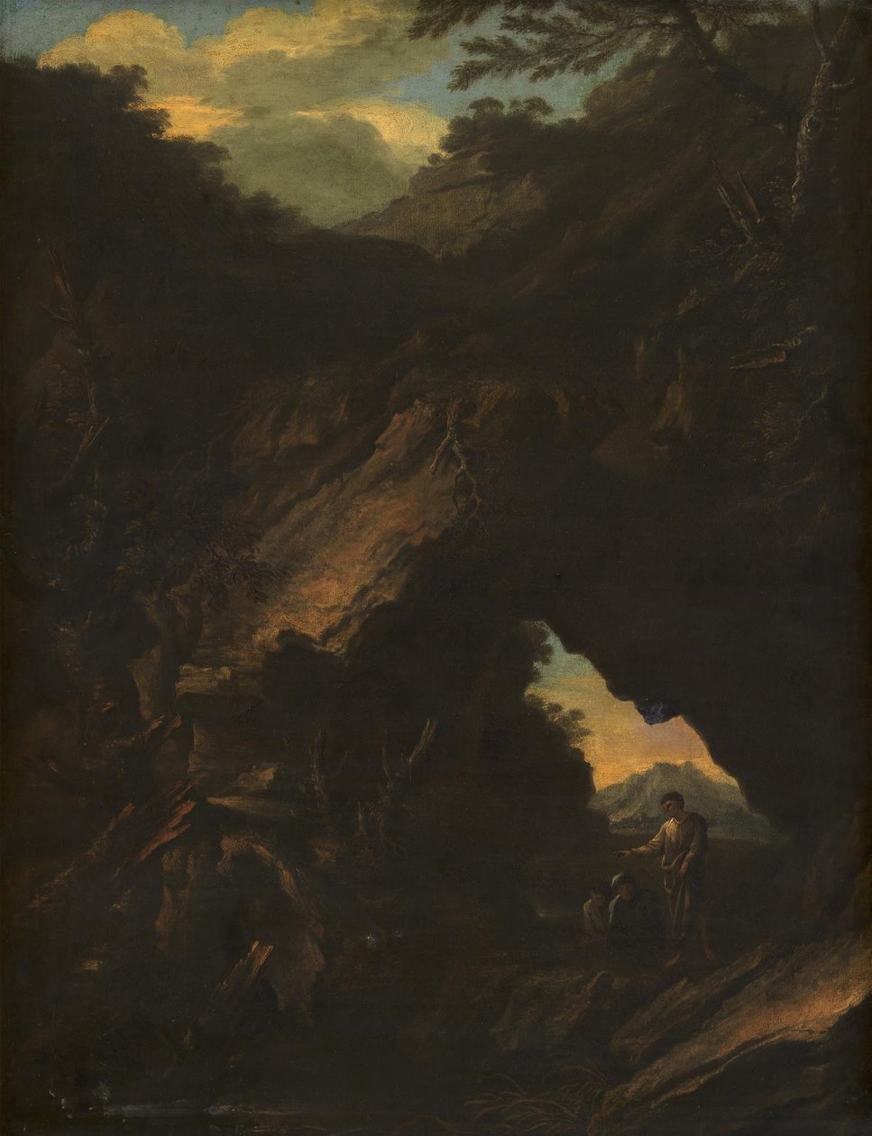 Pejzaż z „Arco Naturale” autorstwa Salvator Rosa