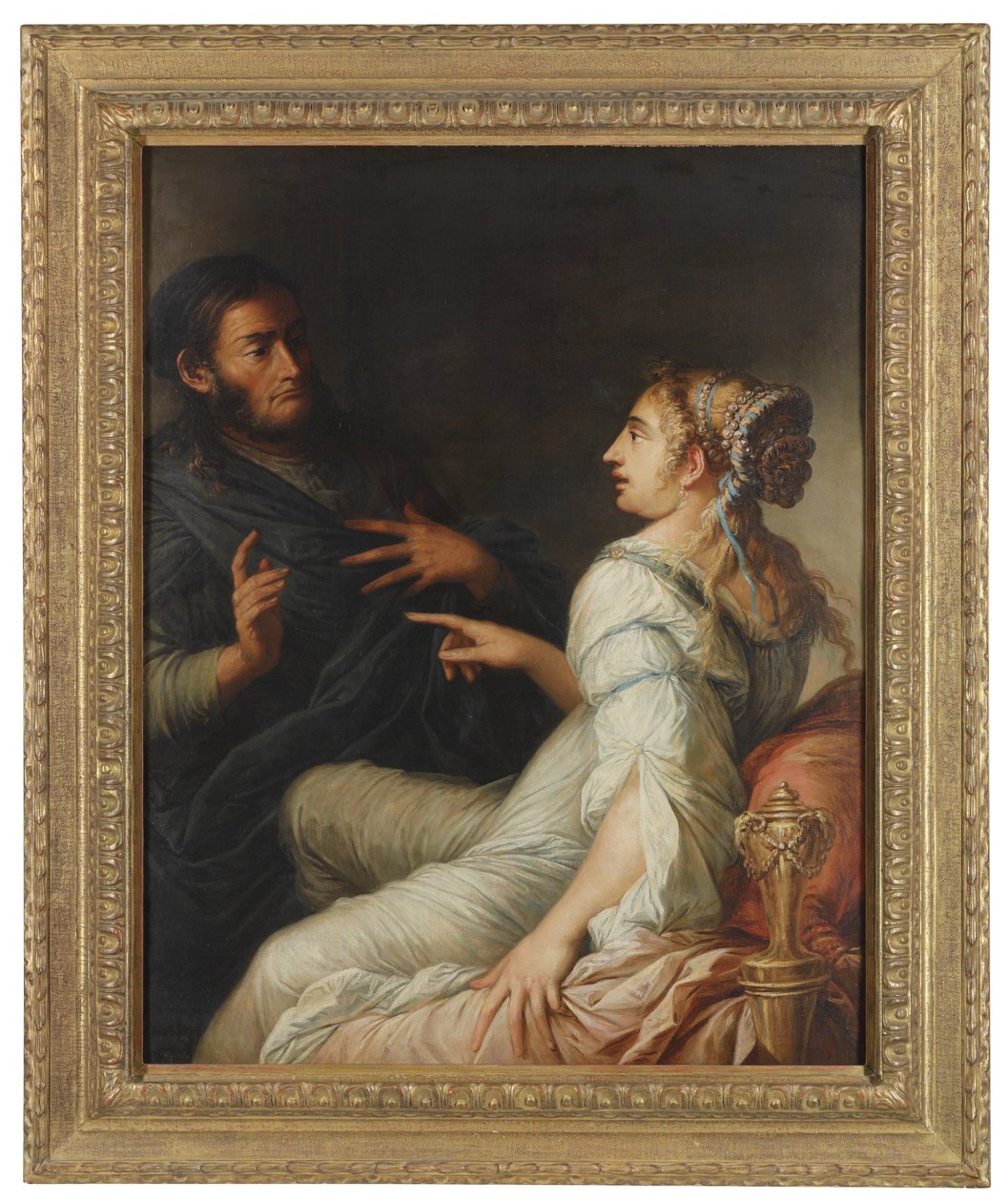 Phryne i Xenocrates autorstwa Salvator Rosa