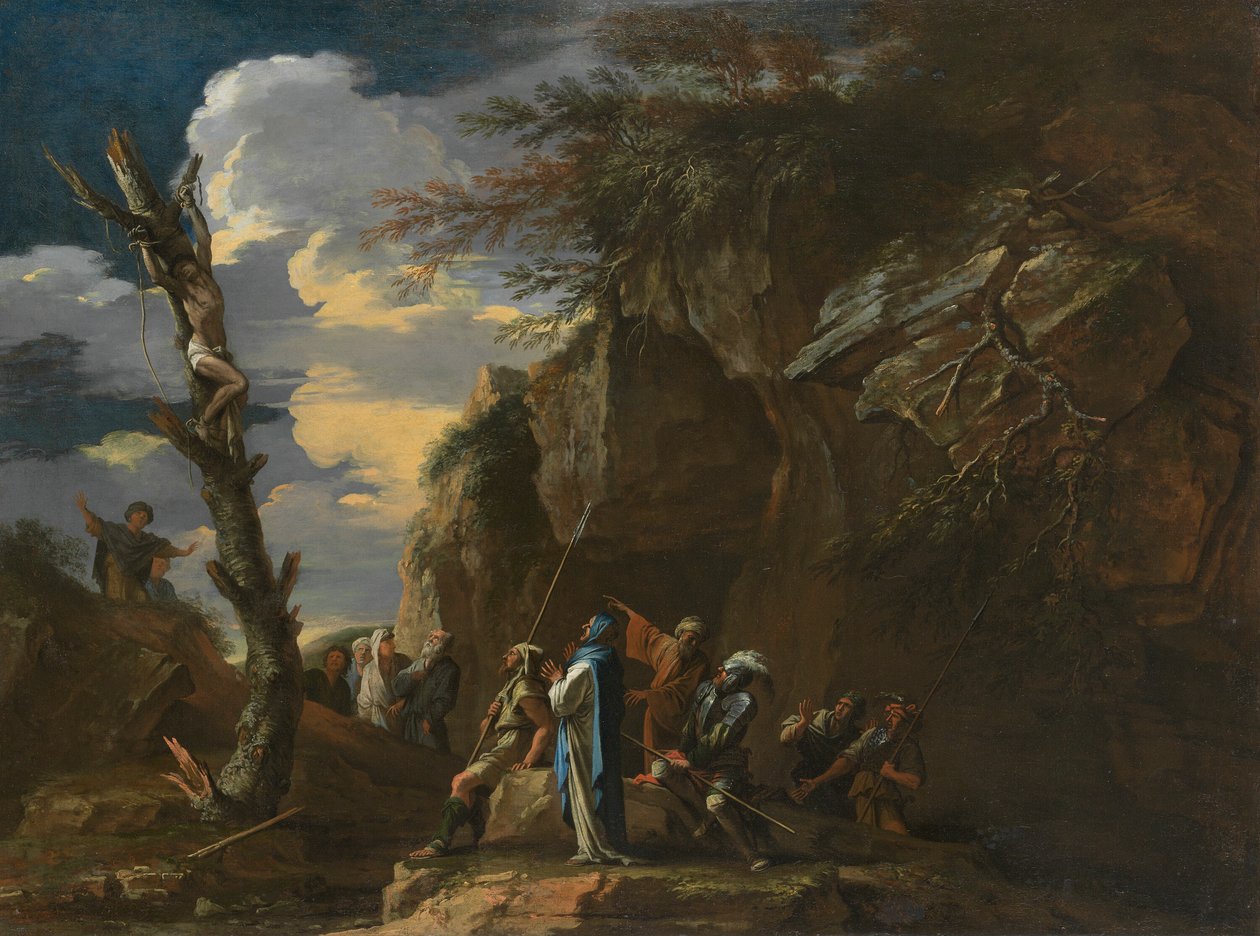 Ukrzyżowanie Polikratesa autorstwa Salvator Rosa
