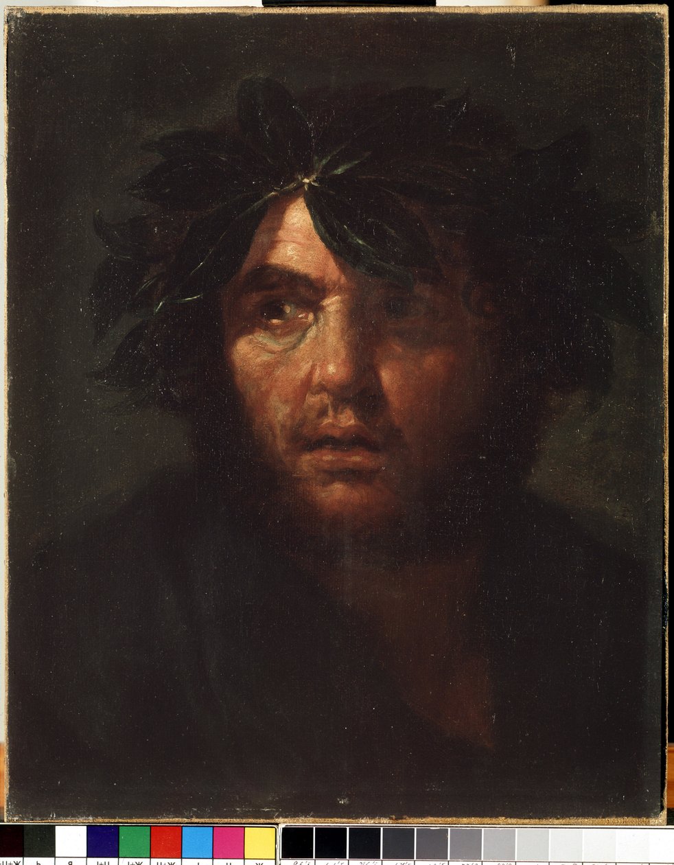 „Portret mężczyzny z wieńcem laurowym” Obraz Salvatora (Salvatore) Rosy (1615-1673) Państwowe Muzeum Sztuki im. M. Ciurlionisa w Kownie autorstwa Salvator Rosa
