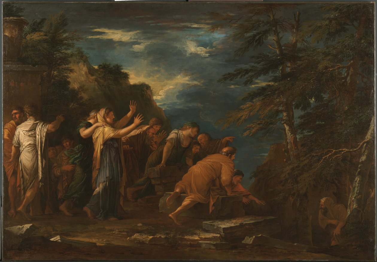 Pitagoras wyłaniający się z podziemia autorstwa Salvator Rosa