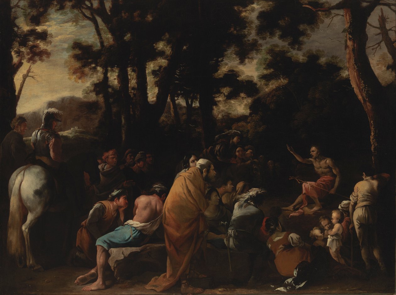 Święty Jan Chrzciciel głosi kazania autorstwa Salvator Rosa