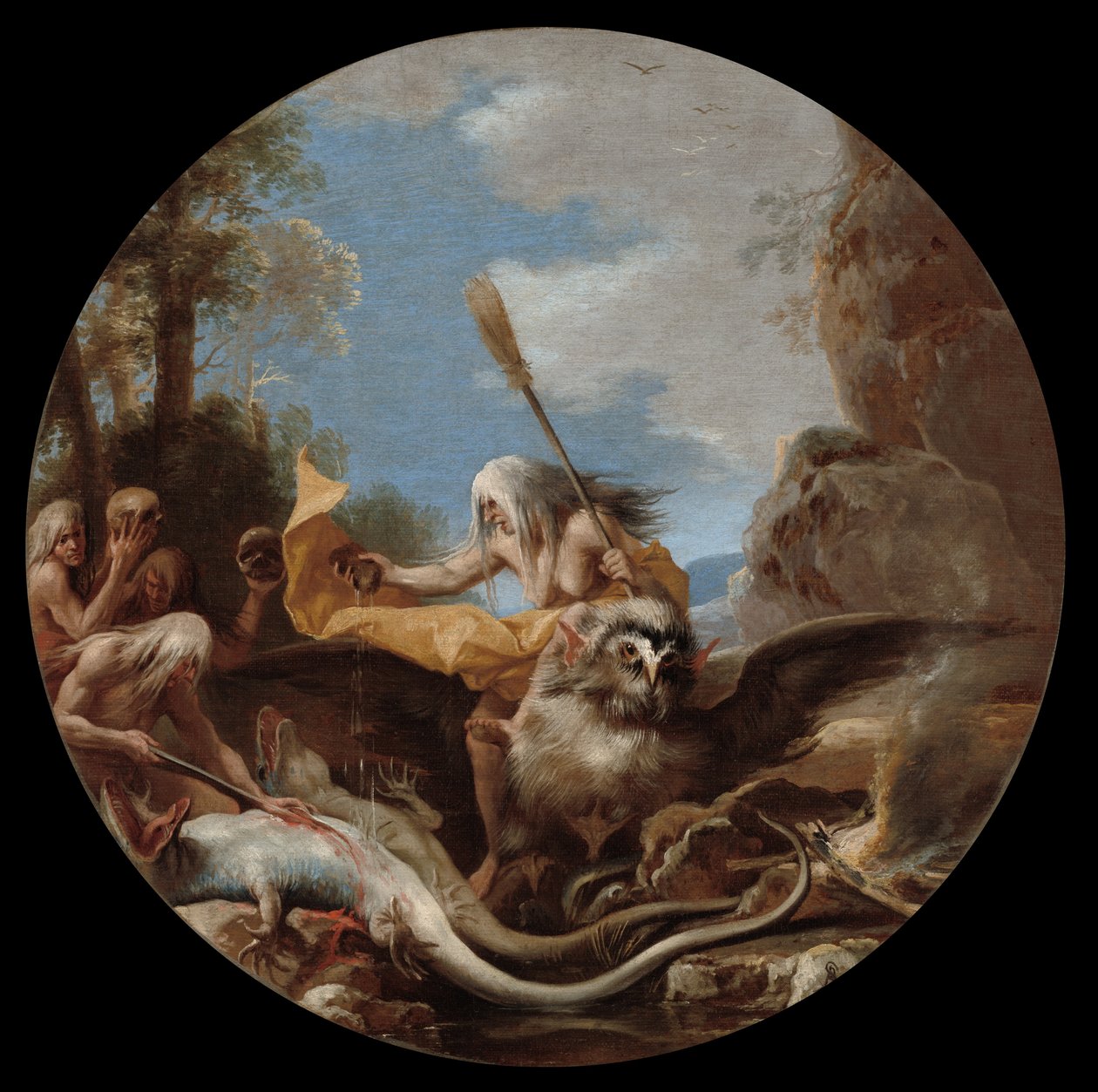 Sceny czarów: Dzień, ok. 1645-49 (olej na płótnie) autorstwa Salvator Rosa