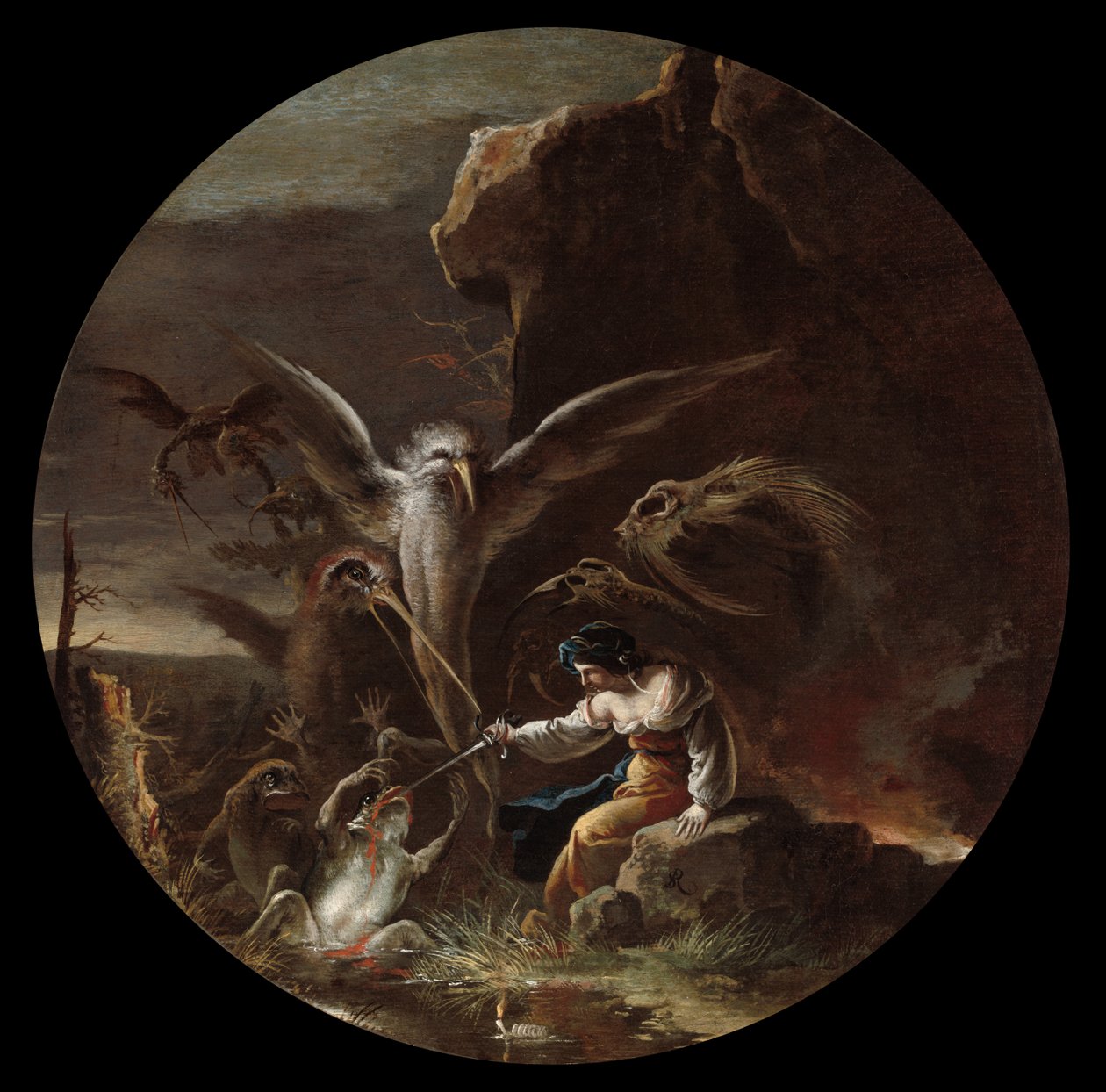 Sceny Czarów: Poranek autorstwa Salvator Rosa