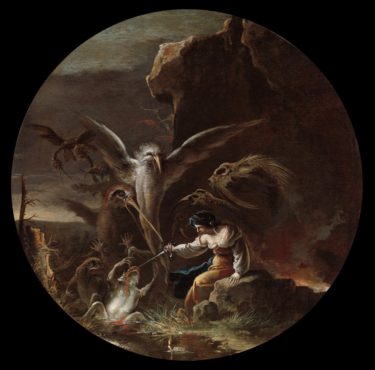 Sceny Czarów: Poranek, ok. 1645-49 (olej na płótnie) autorstwa Salvator Rosa