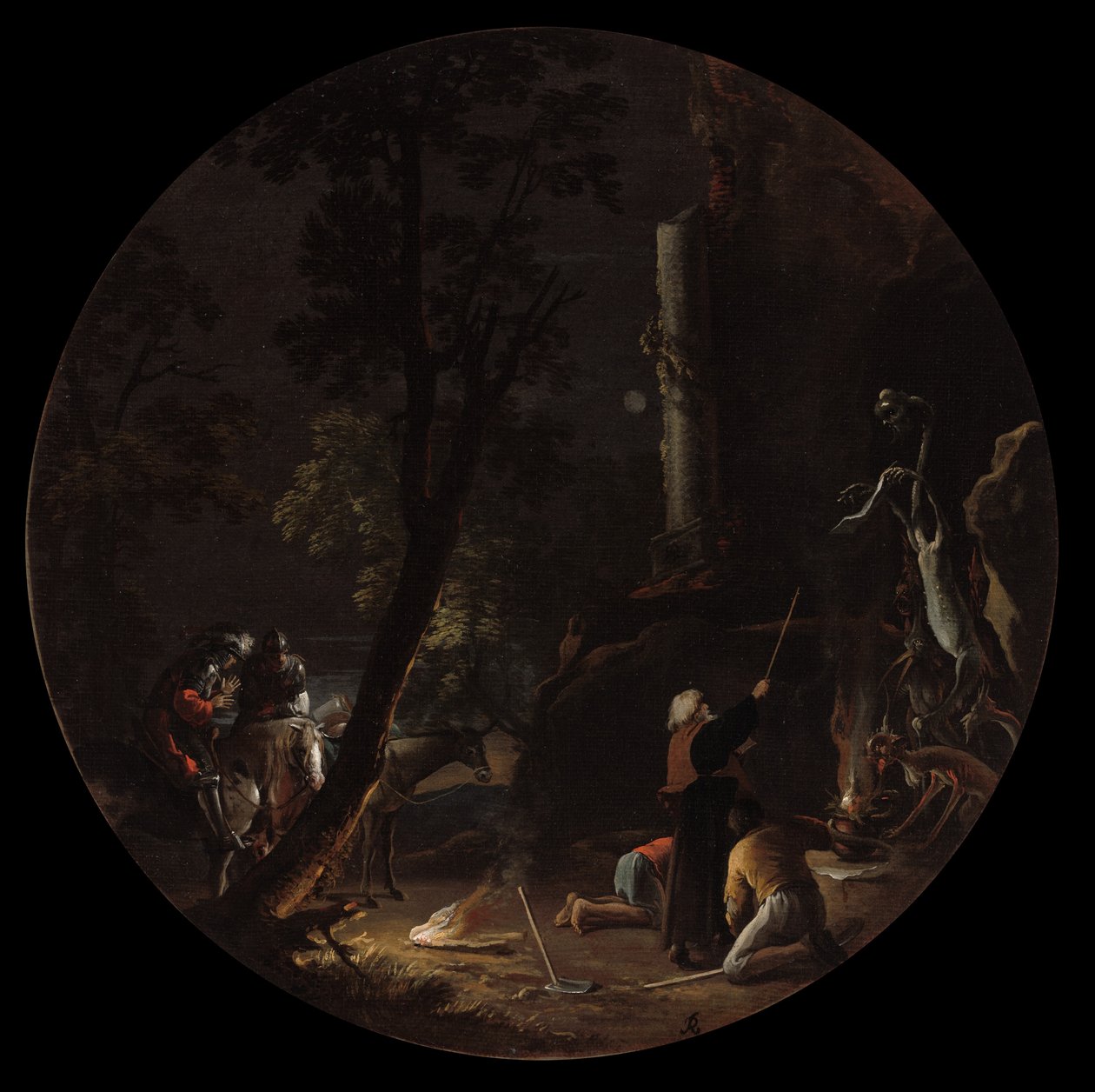 Sceny czarów: Noc, ok. 1645-49 (olej na płótnie) autorstwa Salvator Rosa