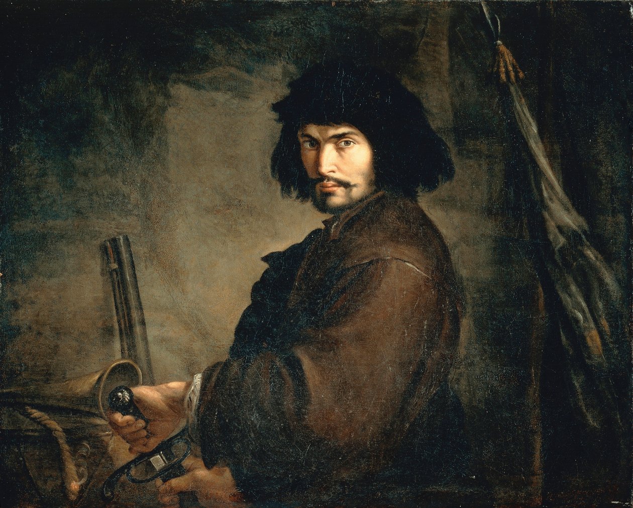 Autoportret w stroju wojownika, Salvator Rosa (1615-1673), olej na płótnie, 94x107 cm autorstwa Salvator Rosa