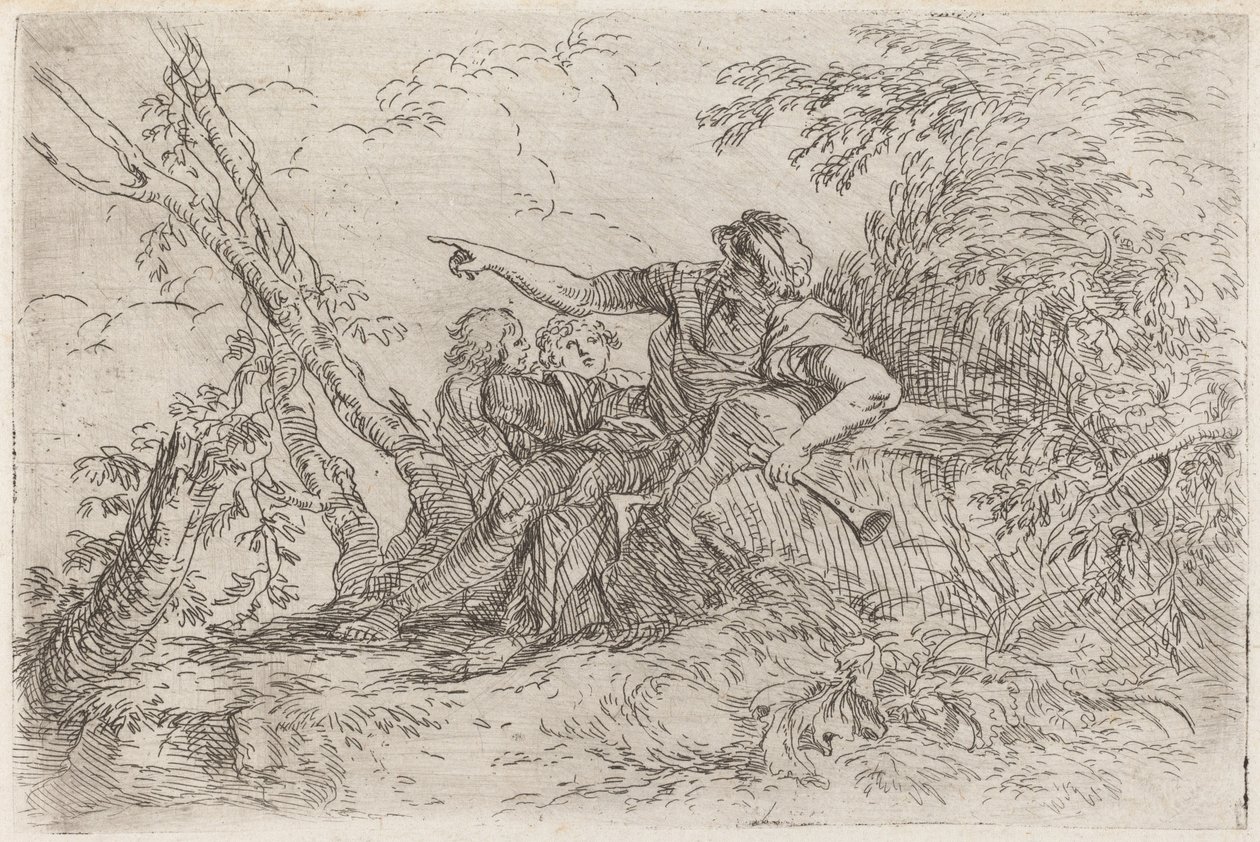 Pasterz w krajobrazie autorstwa Salvator Rosa
