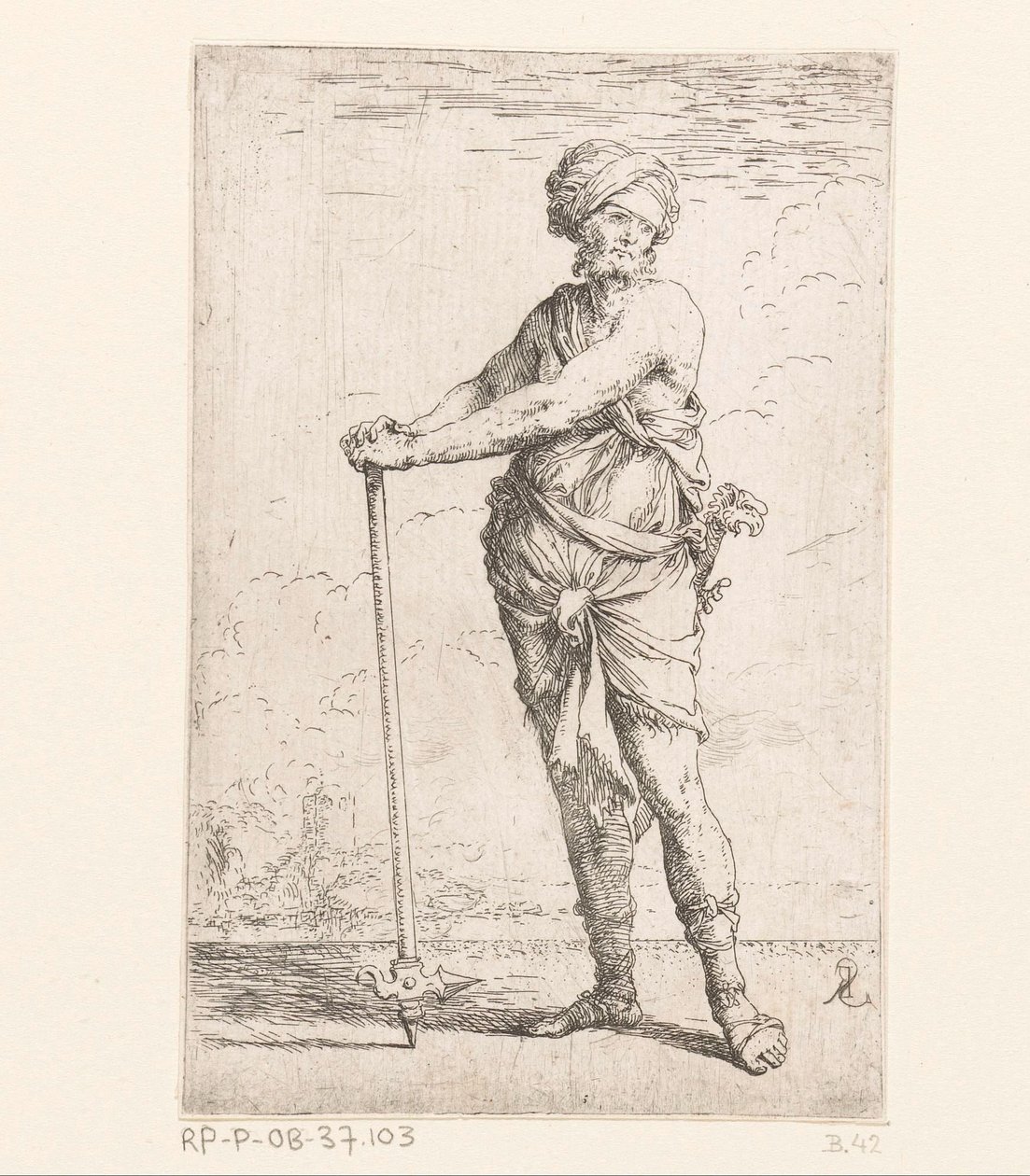 Żołnierz z młotem bojowym Małe figurki (tytuł serii) Figurka (tytuł serii) autorstwa Salvator Rosa