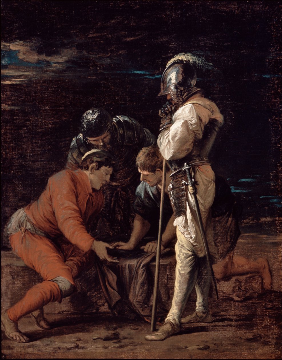 Żołnierze grający w hazard autorstwa Salvator Rosa