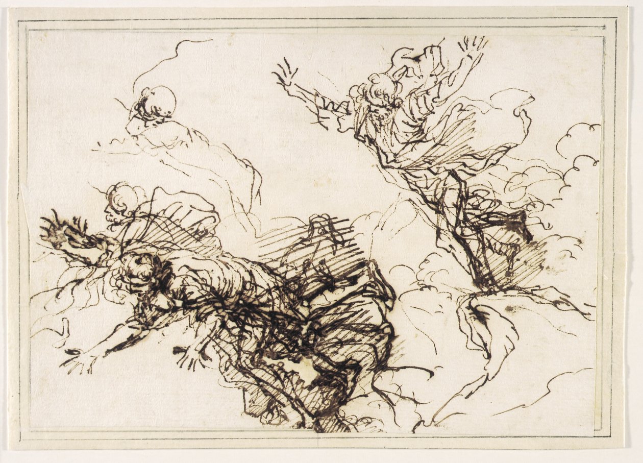 Studia na śmierć Empedoklesa autorstwa Salvator Rosa