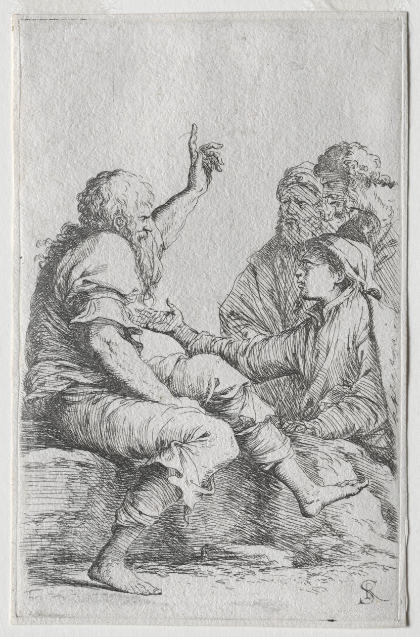 Seria figurek: Figurka, 1656-57. autorstwa Salvator Rosa