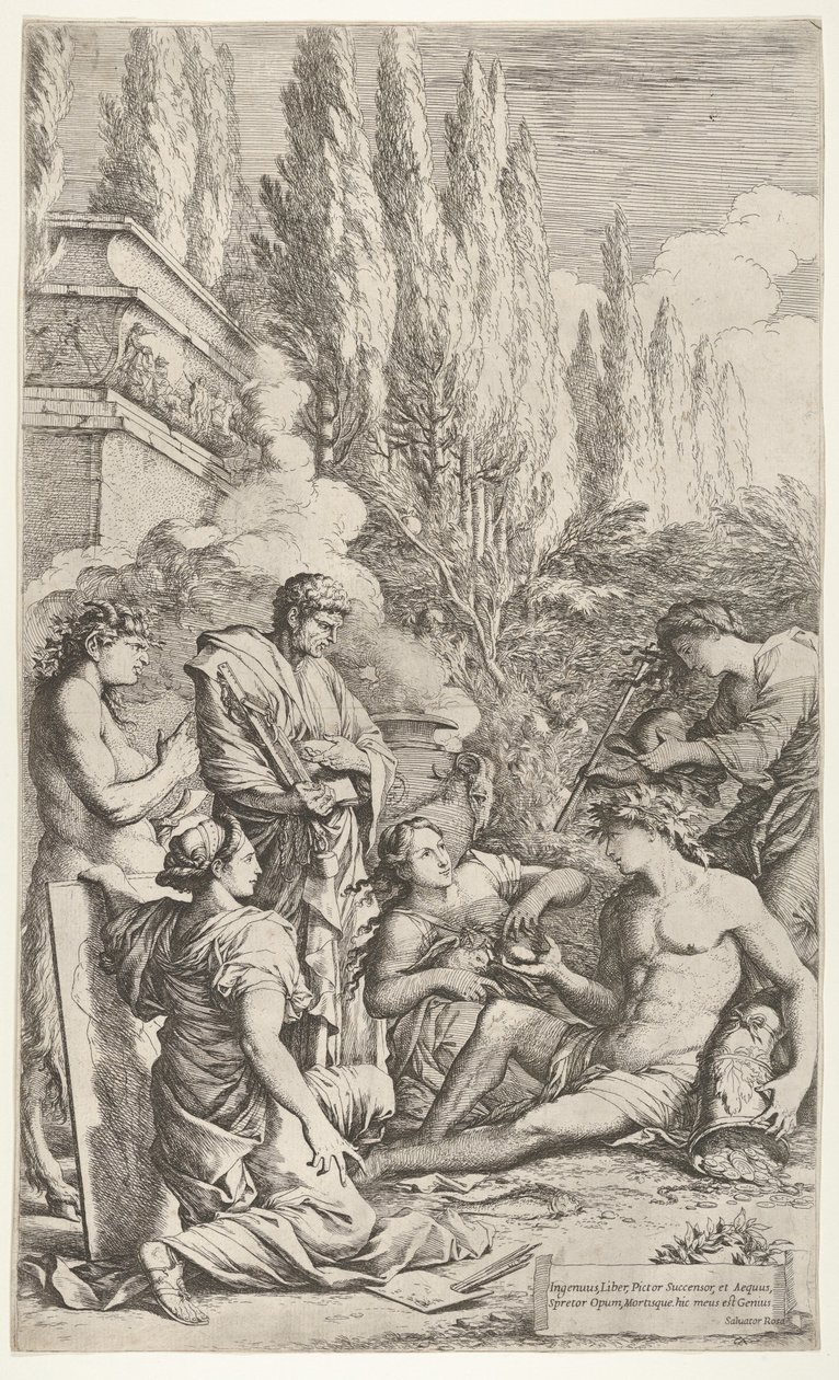 Geniusz Salvator Rosa, ca. 1662. autorstwa Salvator Rosa
