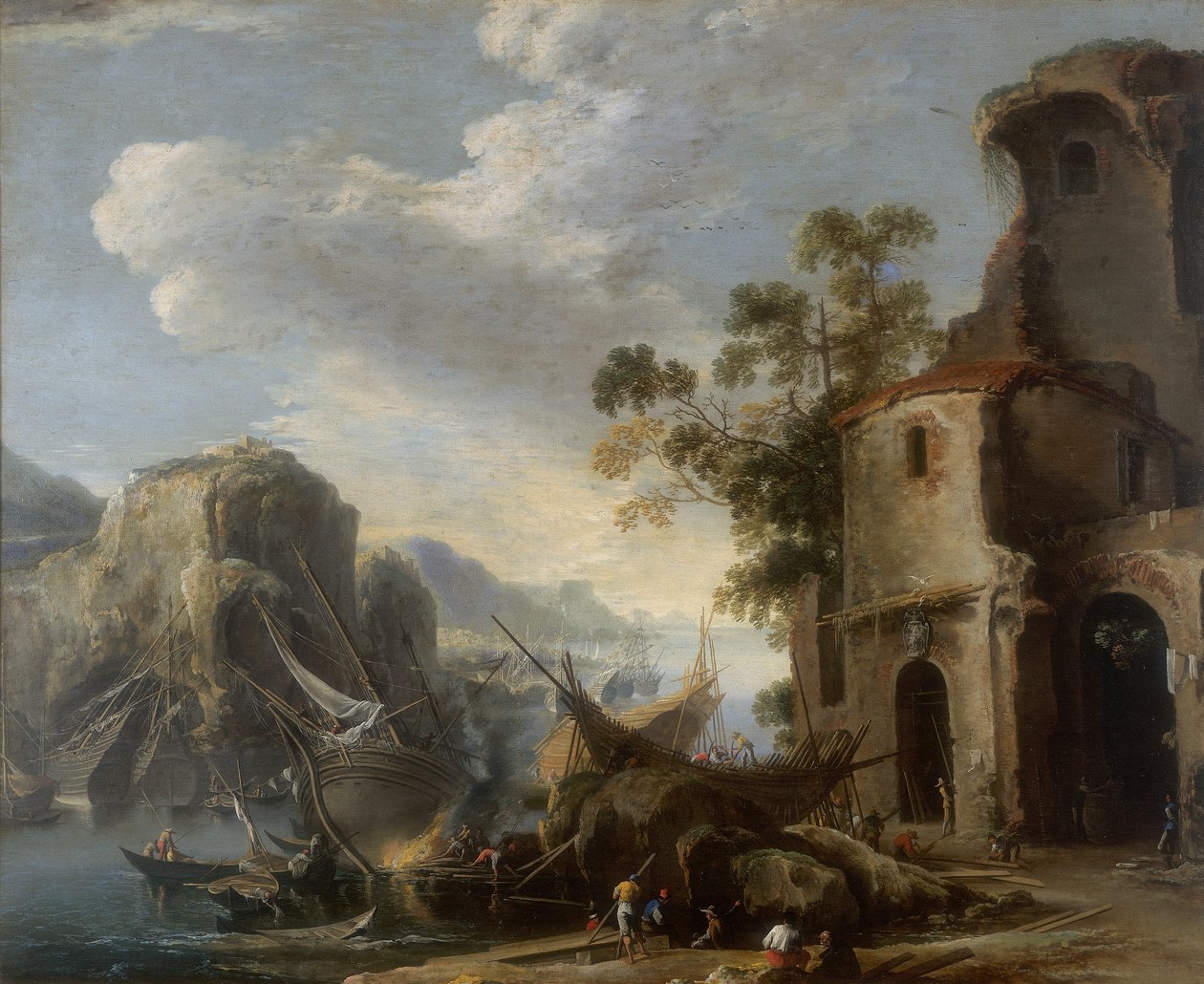 Widok na zatokę, dzieło Salvatore Rosa, konserwowane w Galerii Estense w Modenie autorstwa Salvator Rosa