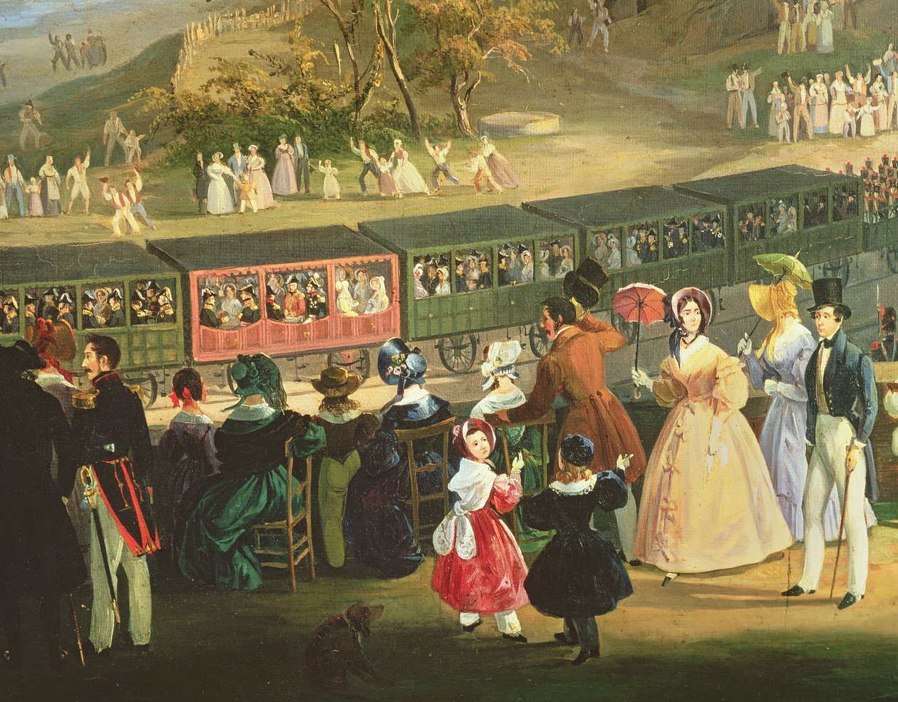 Otwarcie kolei Neapol-Portici w 1839 (szczegóły 20137) autorstwa Salvatore Fergola