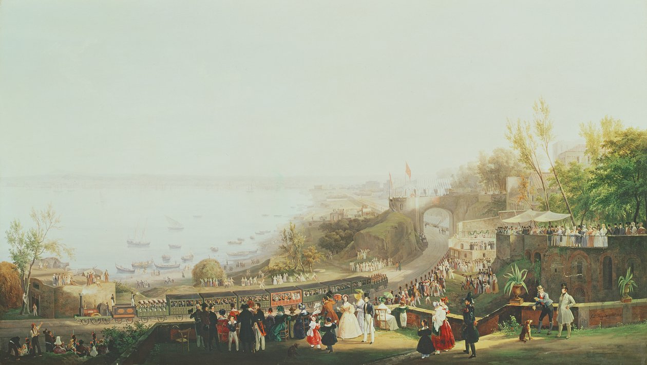 Otwarcie kolei Neapol-Portici w 1839 r. (zob. też 352322) autorstwa Salvatore Fergola