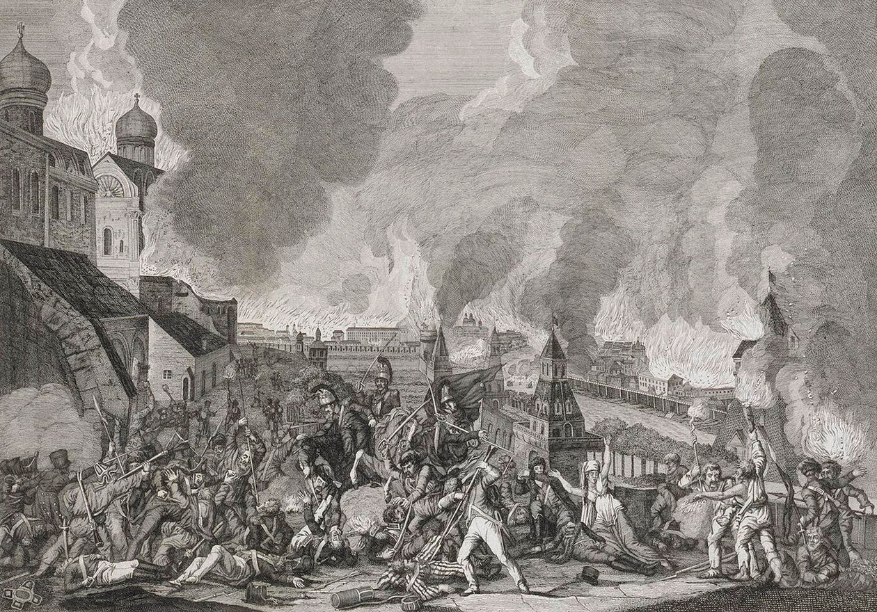 Pożar Moskwy 15 września 1812 Francuzi w Moskwie, 1812-1823. autorstwa Salvatore Cardelli