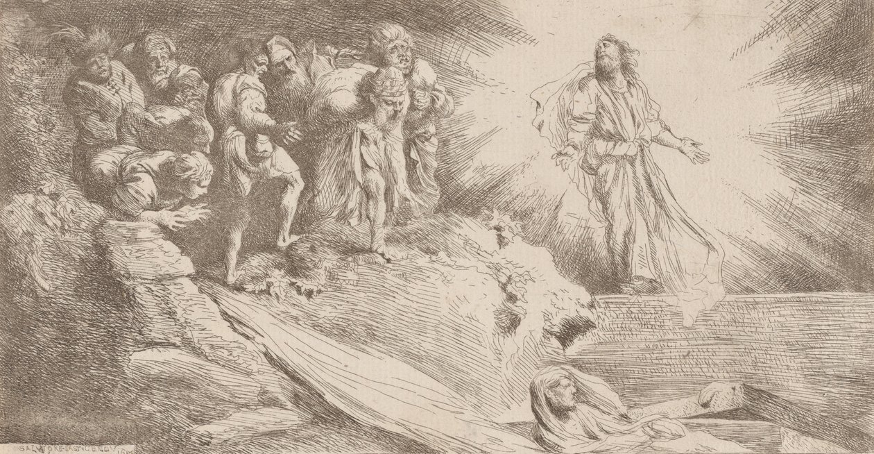 Zmartwychwstanie Łazarza, 1645. autorstwa Salvatore Castiglione