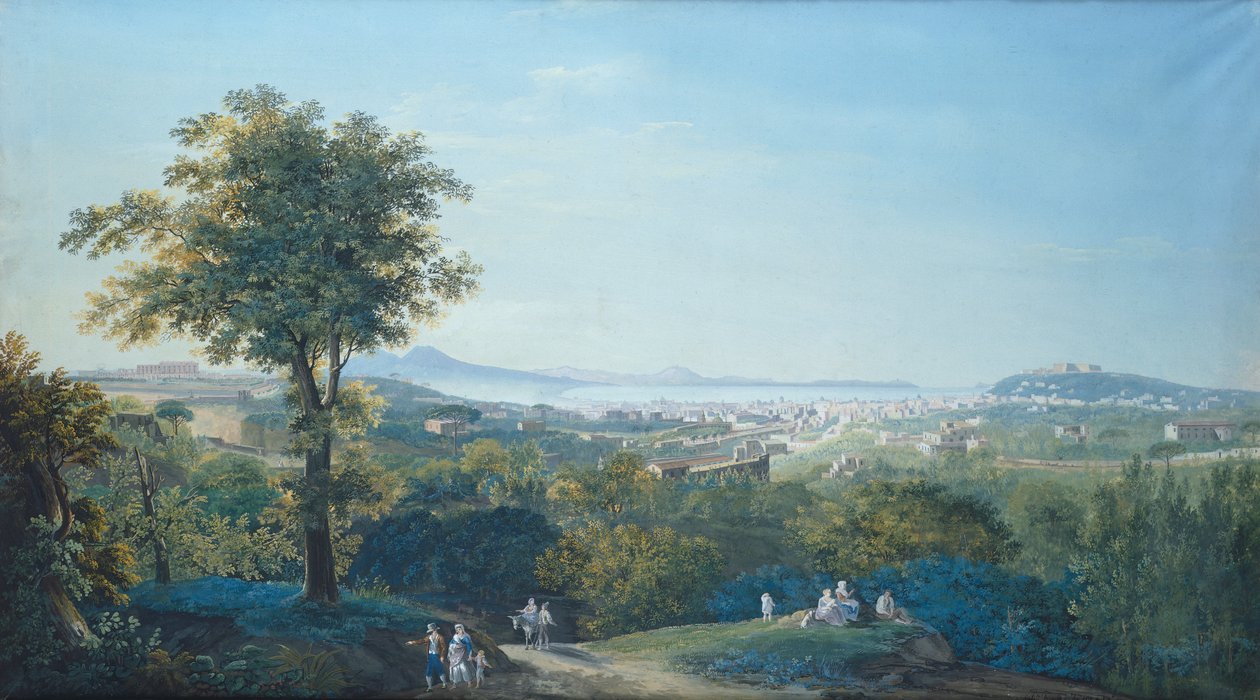 Neapol z Capodimonte Scudillo (akwarela) autorstwa Salvatore Fergola