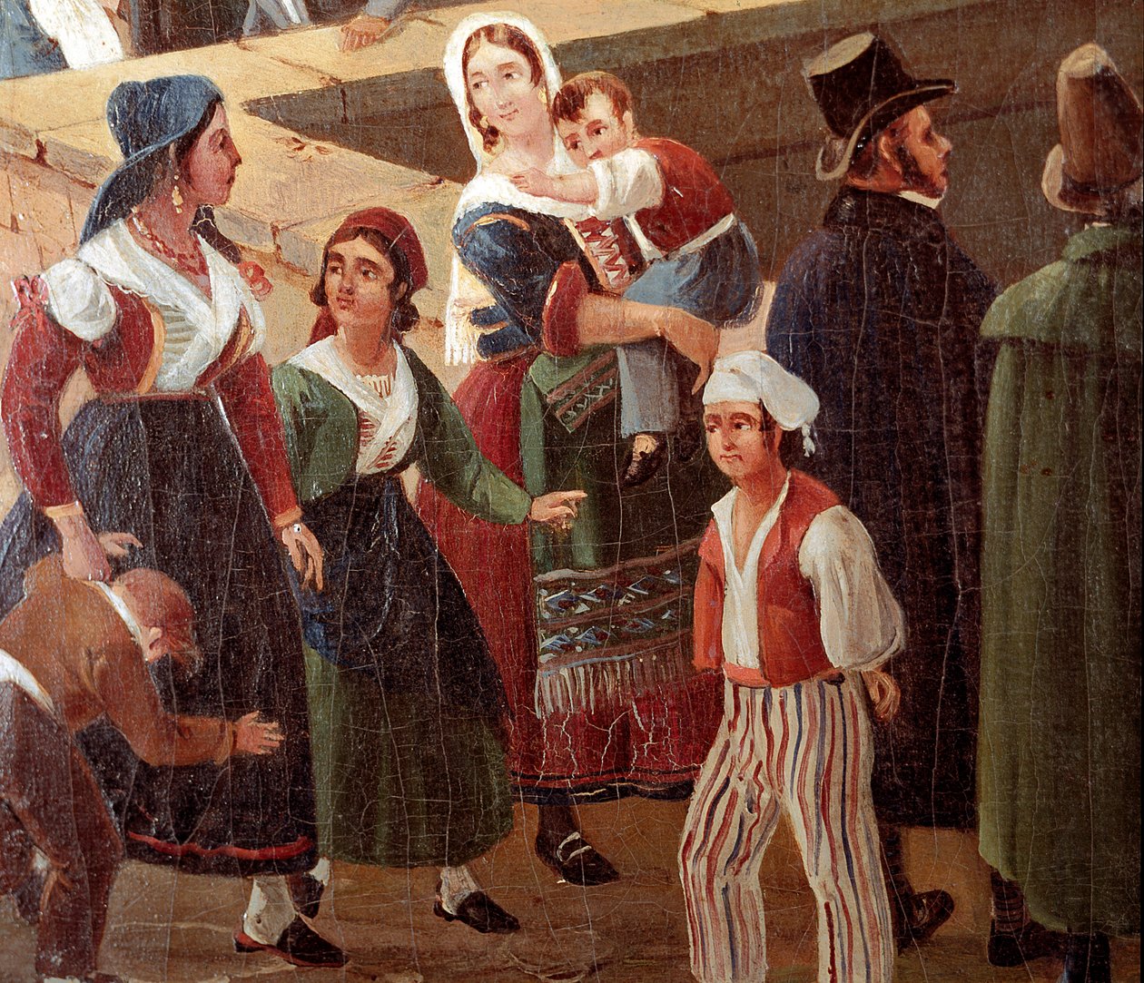 Tradycyjne stroje neapolitańskie: zwykli ludzie Fragment obrazu Salvatore Fergoli (1799-1877) 1859 Muzeum Narodowe San Martino Neapol autorstwa Salvatore Fergola