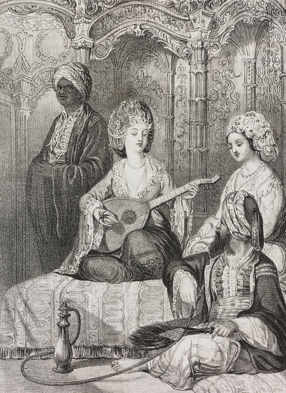 Harem na Wschodzie, litografia Salvatore Puglia z Poliorama Pittoresco, nr 2, 19 sierpnia autorstwa Salvatore Puglia