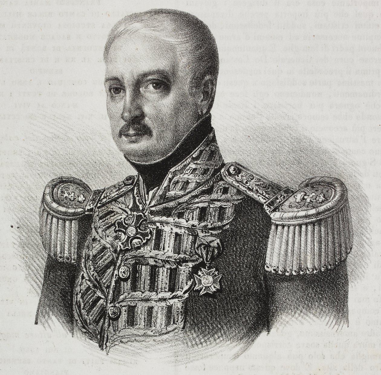 Portret marszałka Francesco Maria Tanchi (1773-1843), litografia Salvatore Puglia z Poliorama Pittoresco, n 46, 24 czerwca autorstwa Salvatore Puglia