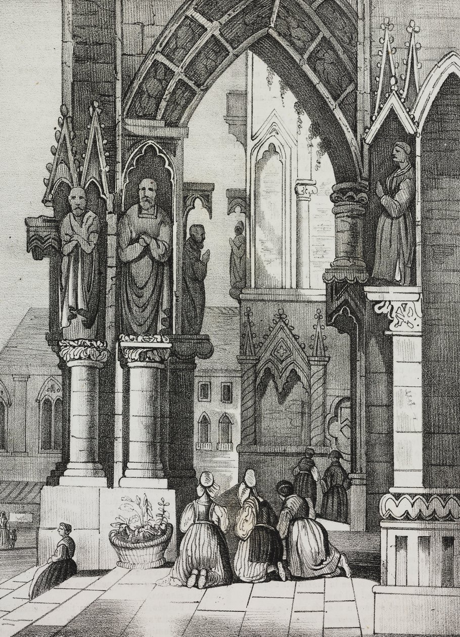 Katedra w Regensburgu, Niemcy, litografia Salvatore Puglia z Poliorama Pittoresco, nr 12, 30 października autorstwa Salvatore Puglia
