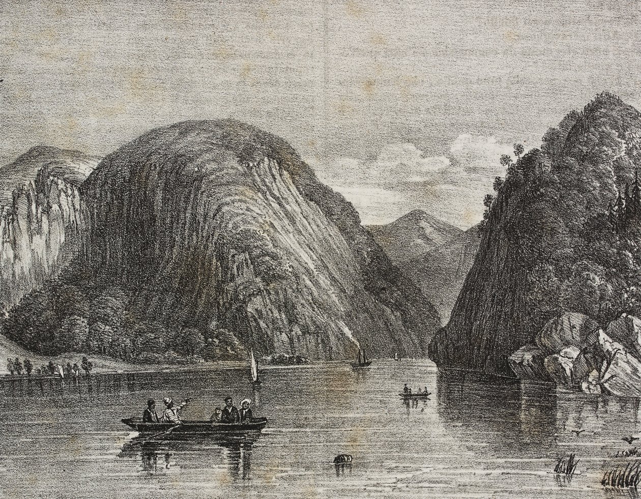 Przejście Rogersa w Lake George, Stany Zjednoczone Ameryki, litografia Salvatore Puglia z Poliorama Pittoresco, nr 33, 25 marca autorstwa Salvatore Puglia