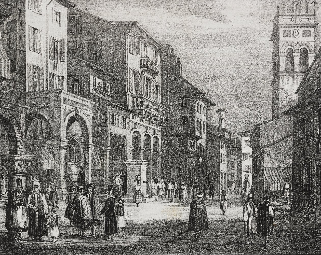 Royal Road, Korfu, Grecja, litografia Salvatore Puglia z Poliorama Pittoresco, n 23, 11 stycznia autorstwa Salvatore Puglia