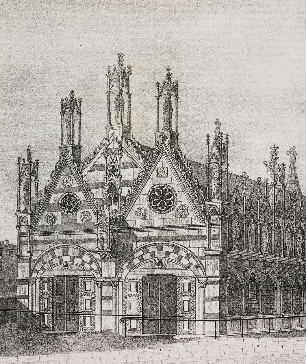 Vista da Igreja de Santa Maria della Spina em Pisa, Toscana, Itália, litografia de Salvatore Puglia de Poliorama Pittoresco, n 34, 29 de março polonês autorstwa Salvatore Puglia
