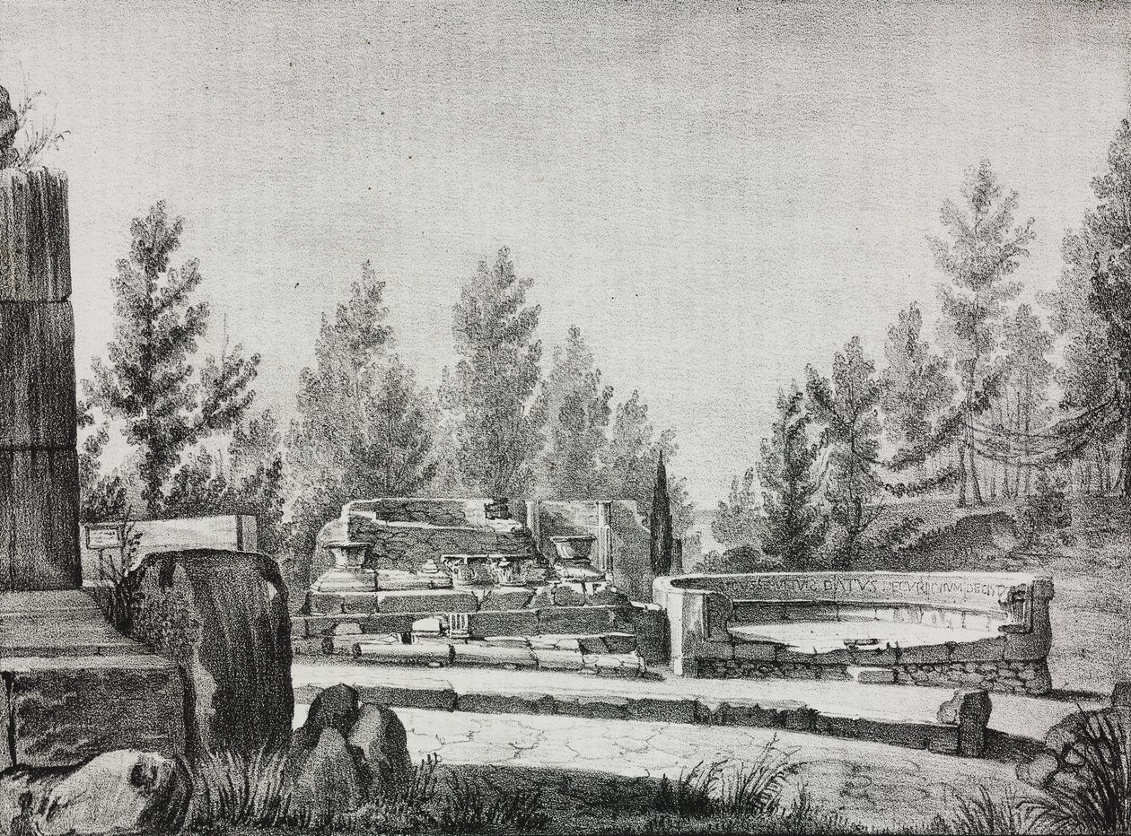 Vista das ruínas de Pompéia, Campânia, Itália, litografia de Salvatore Puglia de Poliorama Pittoresco, n 7, 25 de setembro polonês autorstwa Salvatore Puglia