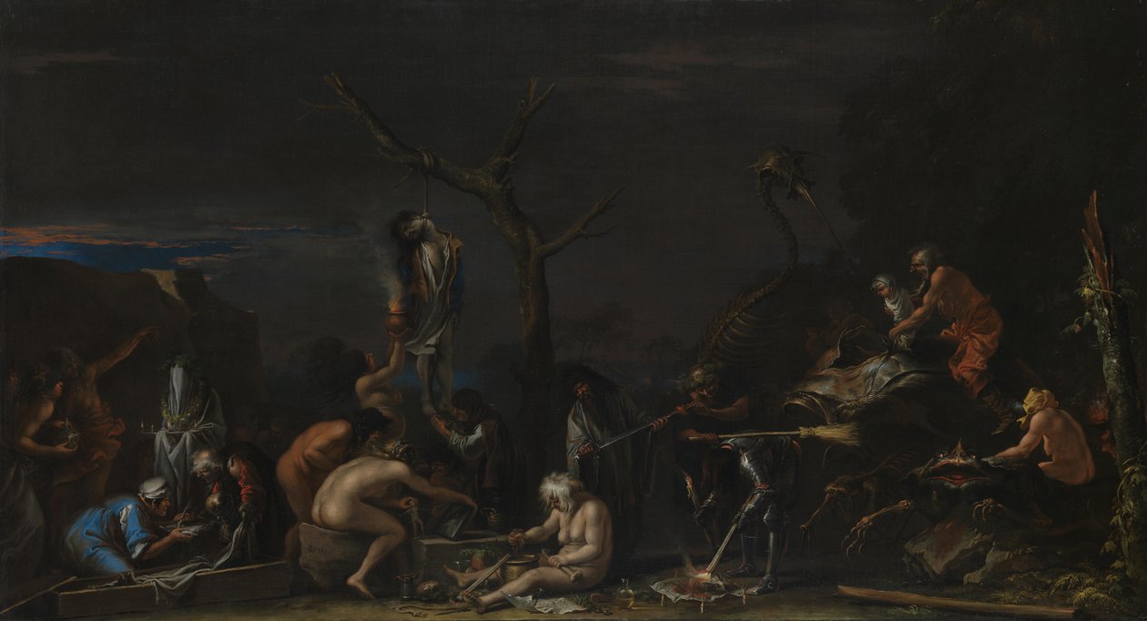 Czarownice w swoich inkantacjach 1646 autorstwa Salvatore Rosa