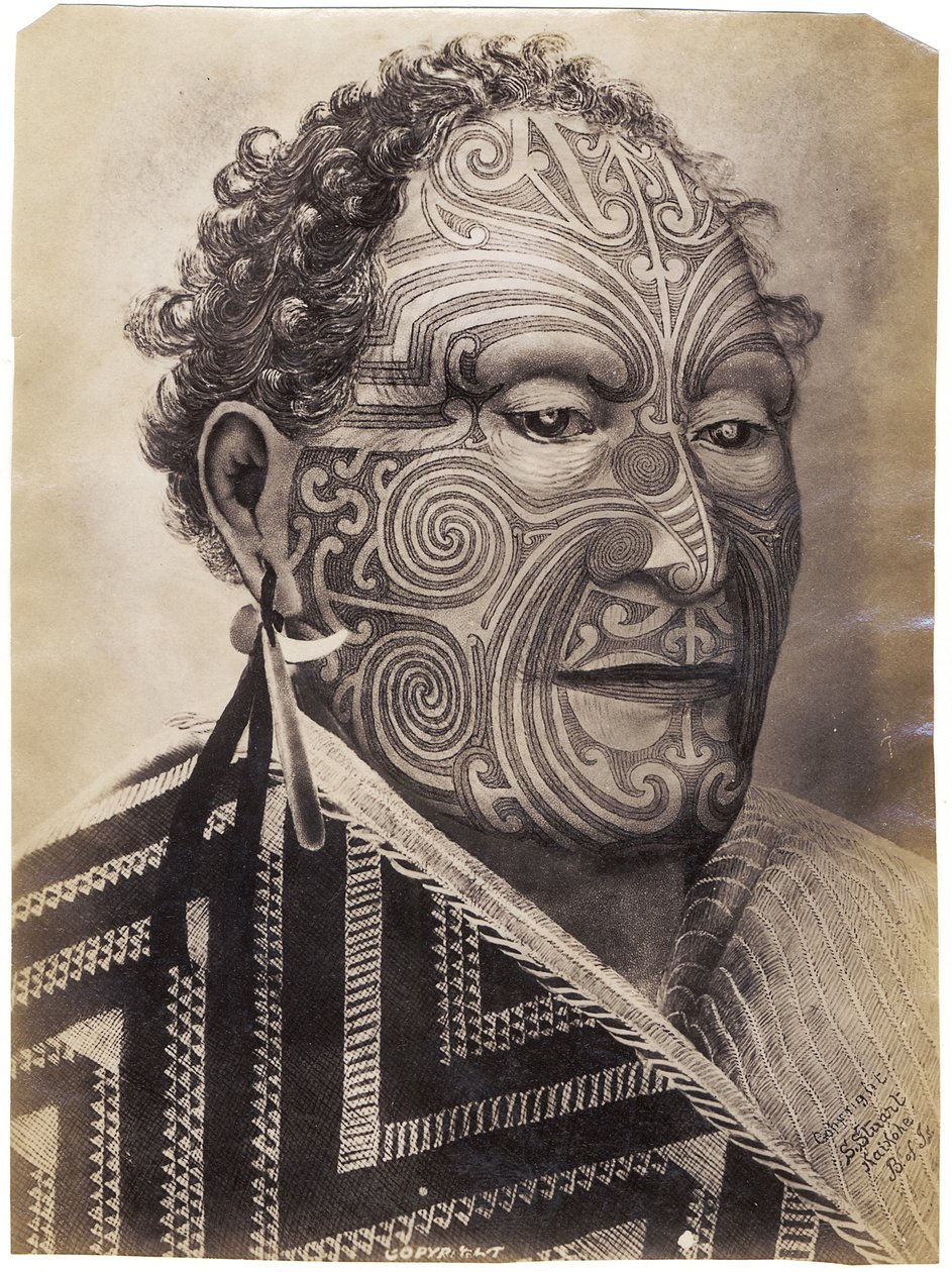 Tamati Waka Nene, ok.1880 (druk albumowy) autorstwa Sam Stuart
