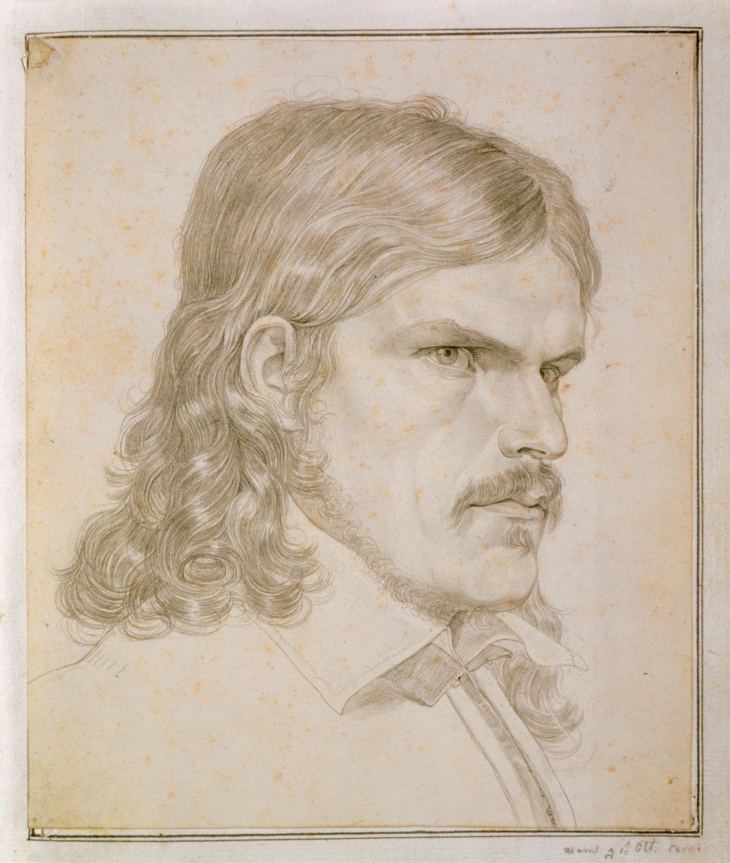 Portret Friedricha Ruckerta, 1816 (papier na ołówku) autorstwa Samuel Amsler