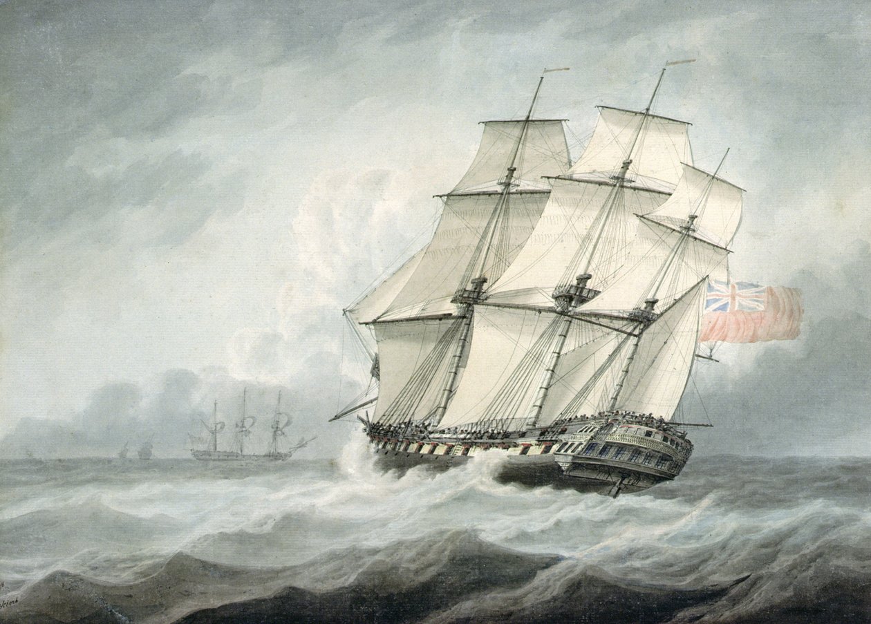 Fregata, XVIII wiek autorstwa Samuel Atkins