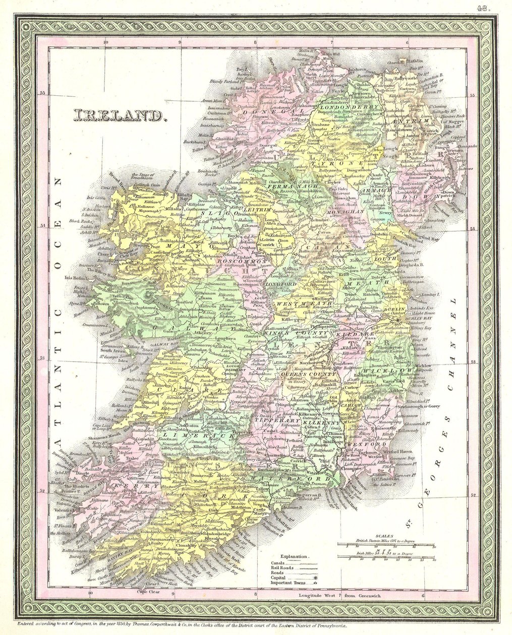 Irlandia. autorstwa Samuel Augustus Mitchell