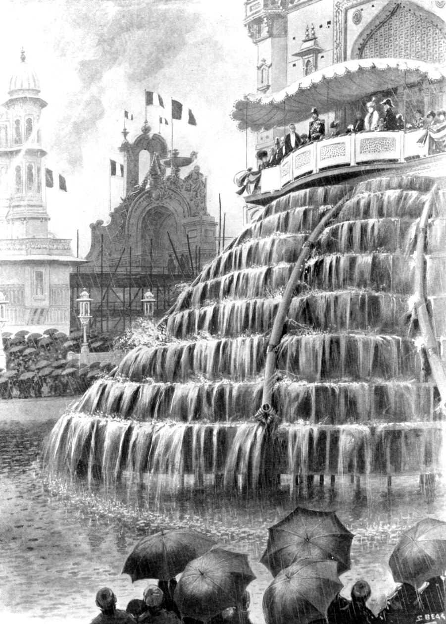 Uroczystość państwowa w beznadziejnej ulewie, z „The Illustrated London News”, 23 maja 1908 autorstwa Samuel Begg
