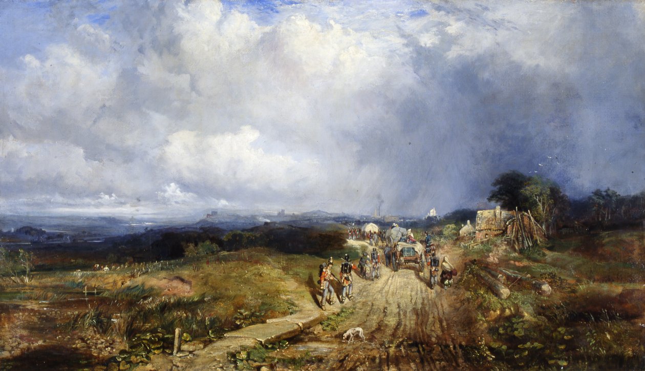 Wagony bagażowe zbliżające się do Carlisle, 1849 autorstwa Samuel Bough