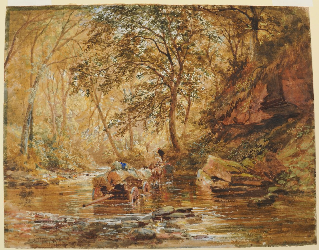 Burn Cadzów, 1856 (wc na papierze) autorstwa Samuel Bough