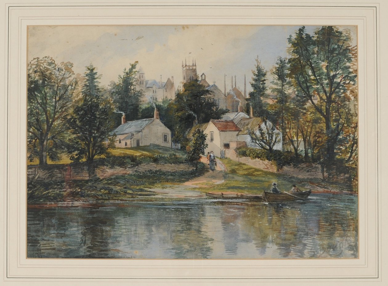 Prom Wetheral, 1840-43 (wc na papierze) autorstwa Samuel Bough