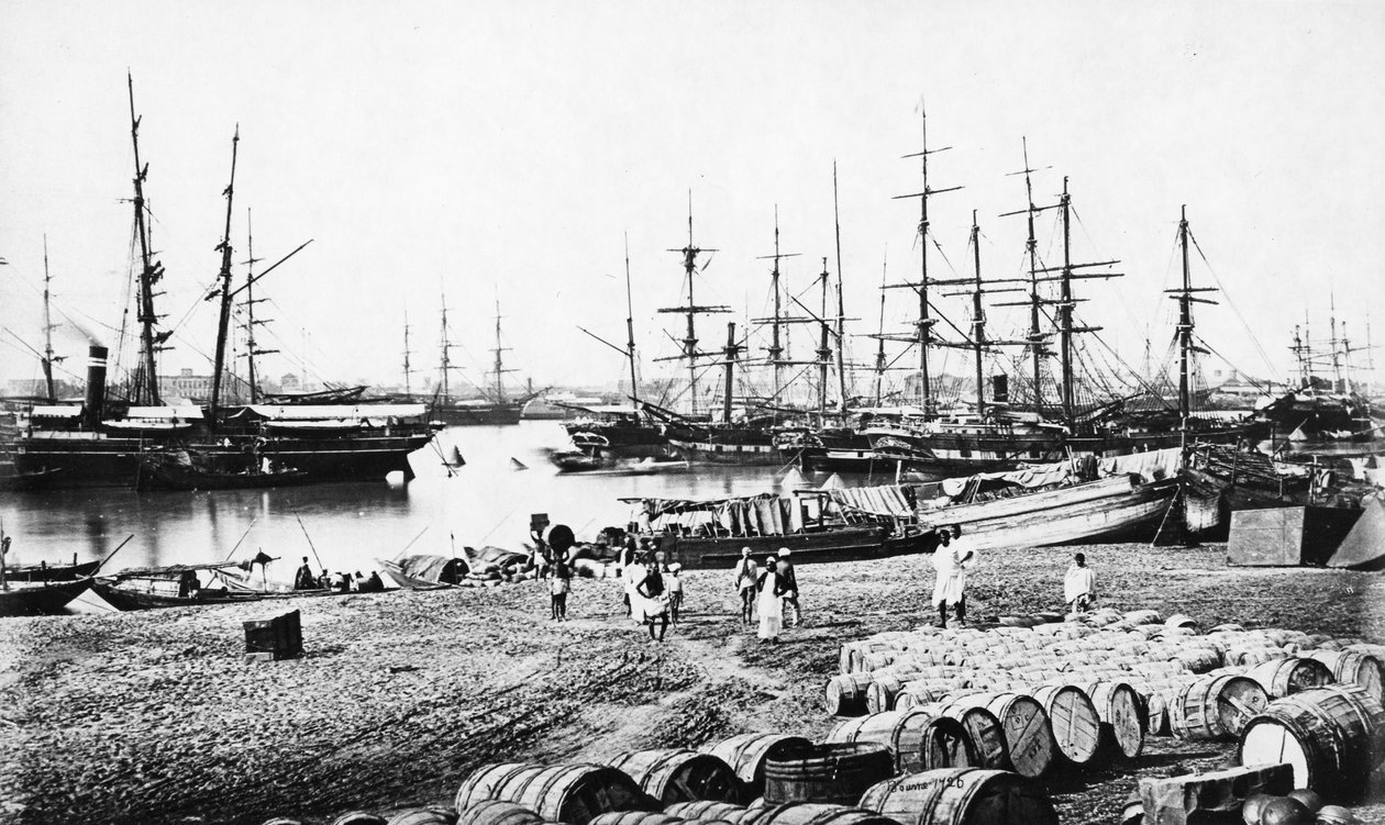 Doki Kalkuty, c.1865 autorstwa Samuel Bourne